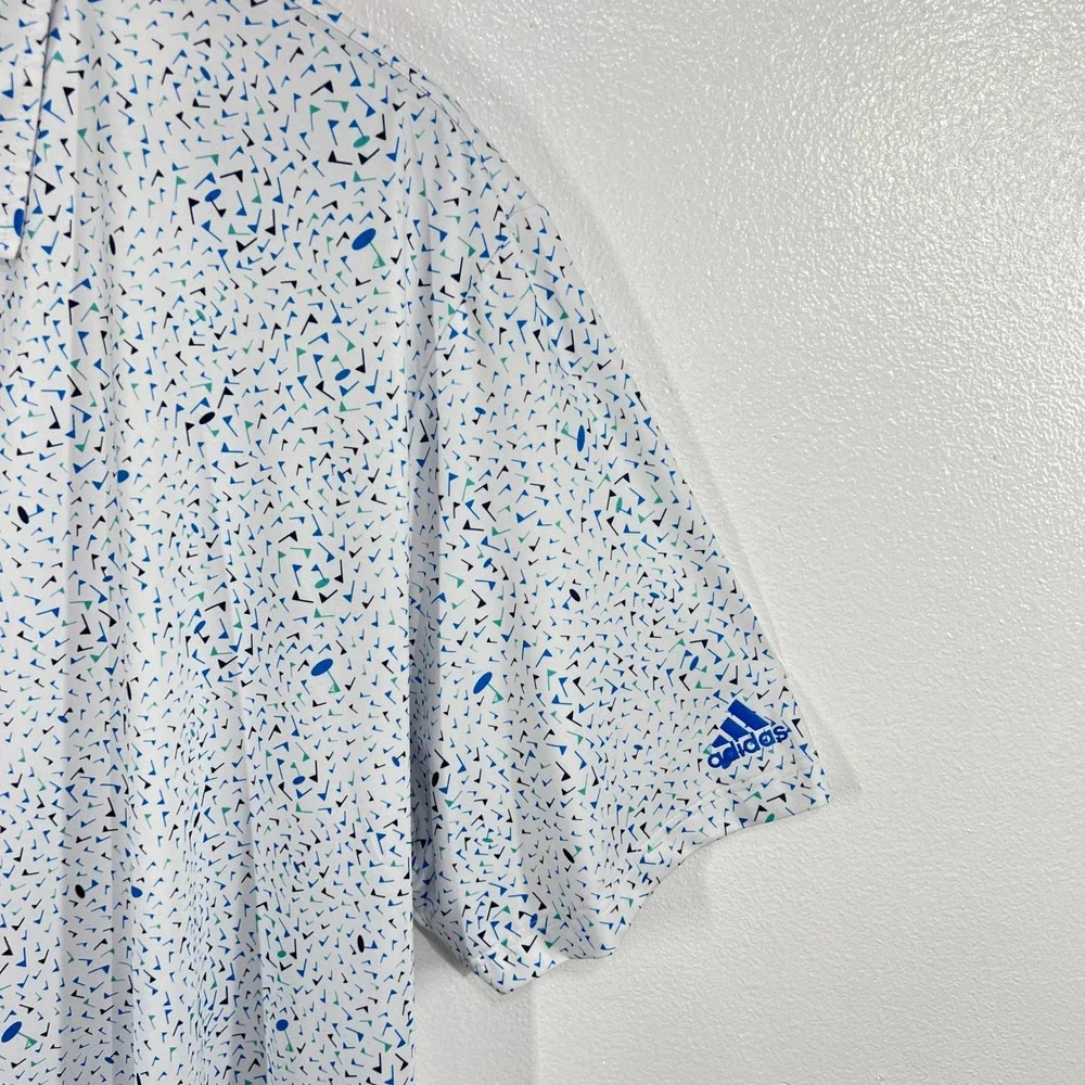 adidas Golf‎ Men's Flag-Print Performance Polo Shirt Size 3XLT Blue Rush Casual